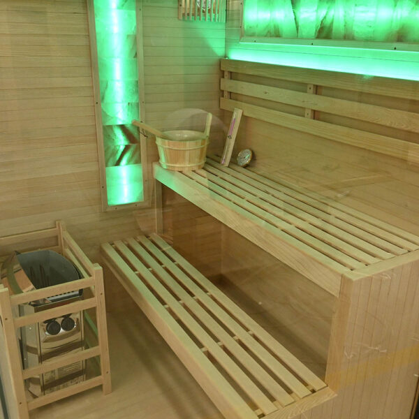 Finnish Sauna with Furnace RIVER Black 1500x14000x1920mm 6kW