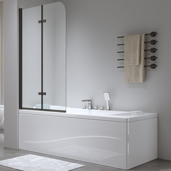 Bathtub shower screen 1000x1400mm B-PR04 Black glass 6mm