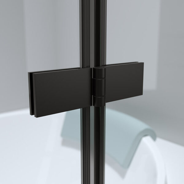 Bathtub shower screen 1000x1400mm B-PR04 Black glass 6mm