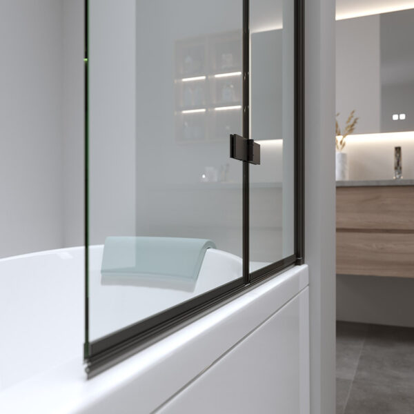 Bathtub shower screen 1000x1400mm B-PR04 Black glass 6mm