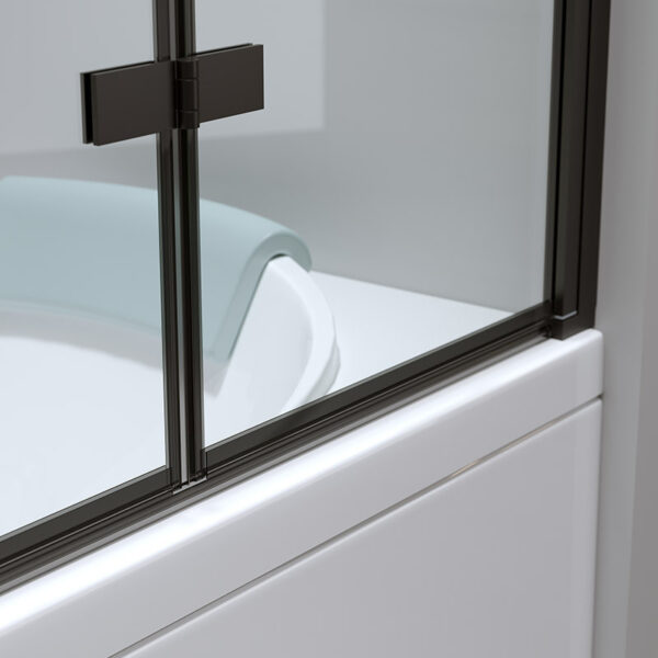 Bathtub shower screen 1000x1400mm B-PR04 Black glass 6mm