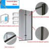 Bathtub shower screen 1000x1400mm B-PR04 Black glass 6mm