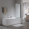 Bathtub shower screen 700x1400mm B-PR01 glass 6mm Black