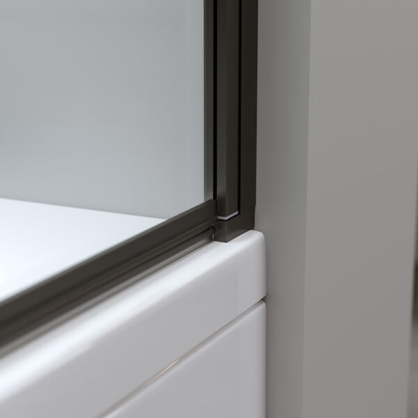 Bathtub shower screen 700x1400mm B-PR01 glass 6mm Black