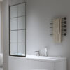 Bathtub shower screen 700x1400mm B-PR02 glass 6mm Black