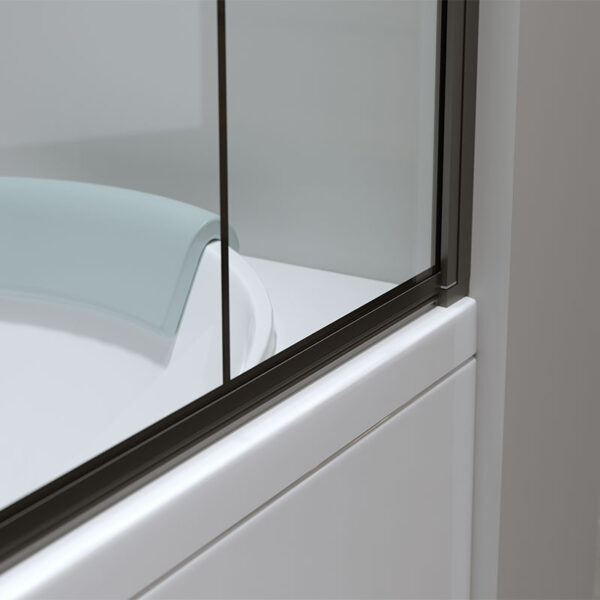 Bathtub shower screen 700x1400mm B-PR02 glass 6mm Black