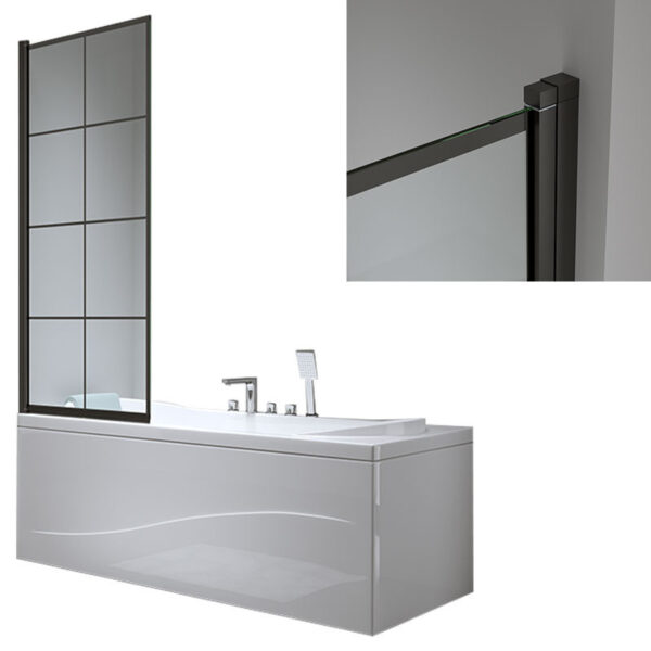 Bathtub shower screen 800x1400mm B-PR02 glass 6mm Black
