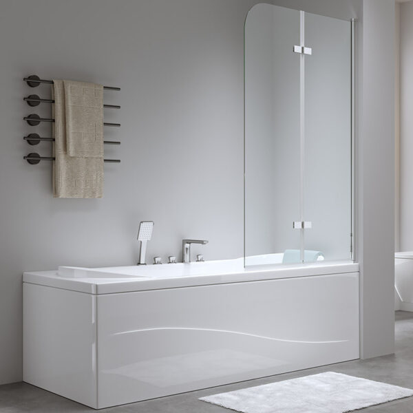 Bathtub shower screen 800x1400mm B-PR04 Chrome glass 6mm