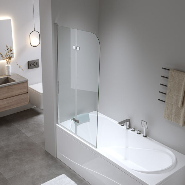 Bathtub shower screen 800x1400mm B-PR04 Chrome glass 6mm