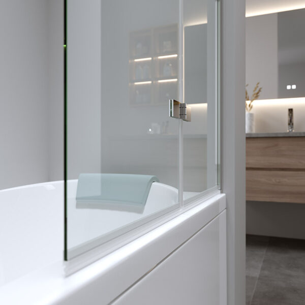Bathtub shower screen 800x1400mm B-PR04 Chrome glass 6mm