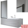 Bathtub shower screen 700x1400mm B-PR03 glass 6mm Black