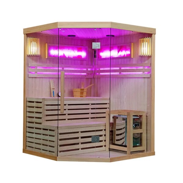 Finnish Sauna TAMIZA II with salt panels1500x1500x2000mm with Furnace 6kW