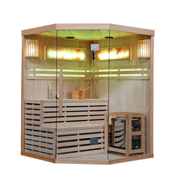 Finnish Sauna TAMIZA II with salt panels1500x1500x2000mm with Furnace 6kW