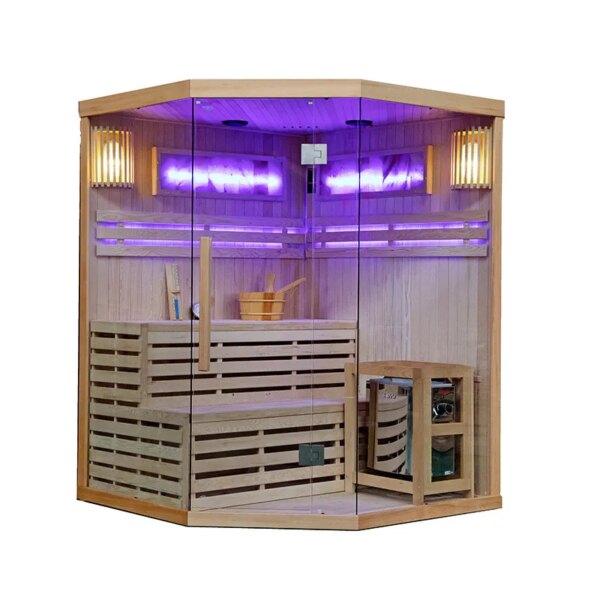 Finnish Sauna TAMIZA II with salt panels1500x1500x2000mm with Furnace 6kW