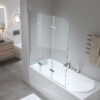 Bathtub shower screen 1200x1400mm B-PR05 Chrome glass 6mm