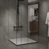 Square shower tray CAIR S 900x900mm GRAY siphon slim 26mm
