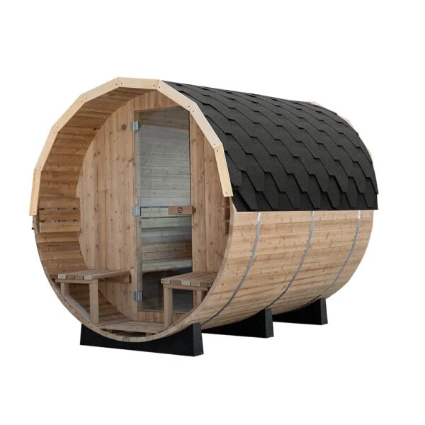 Finnish Sauna Outdoor FRIDA 2130 Garden sauna BARREL 300CM X Ø 210CM