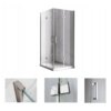 Rectangular shower cabin S-KZ12C Chrome 1100x800mm