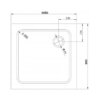 Square shower tray ST02B 900x900mm white siphon slim 50mm