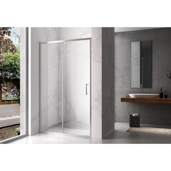 Shower door sliding KZ14D chrome 1250-1300mm glass 6mm