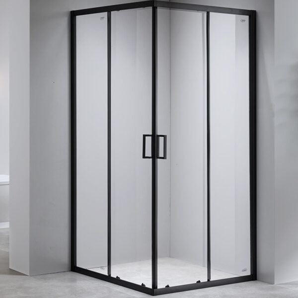 Square shower cabin R-BL30C Black 1000x1000mm glass 5mm