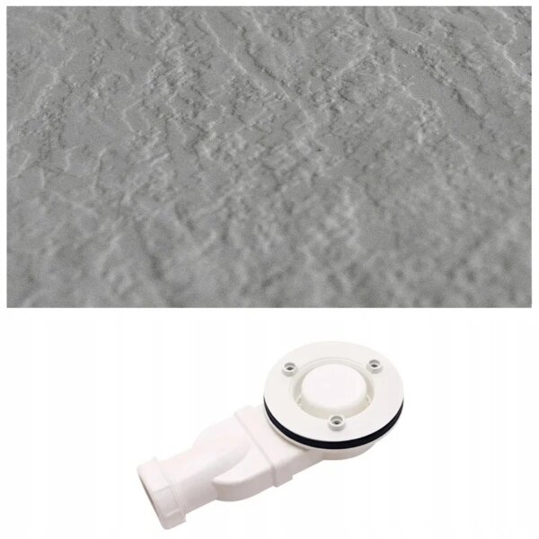 RECTANGULAR STONE SHOWER TRAY SLIM JUKO GREY 130x80 CM