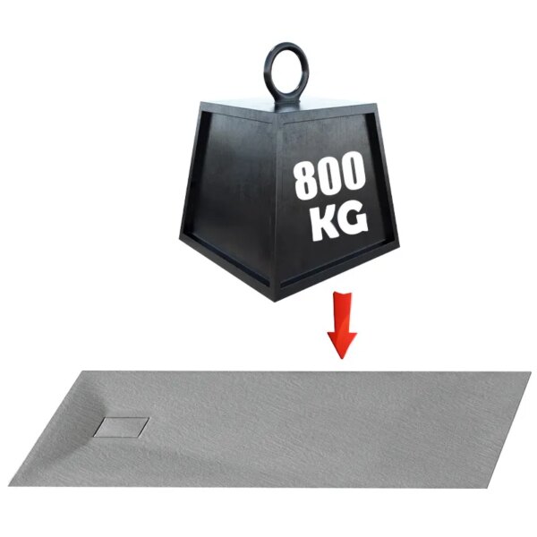 RECTANGULAR STONE SHOWER TRAY SLIM JUKO GREY 130x80 CM