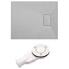 RECTANGULAR STONE SHOWER TRAY SLIM JUKO GREY 130x80 CM
