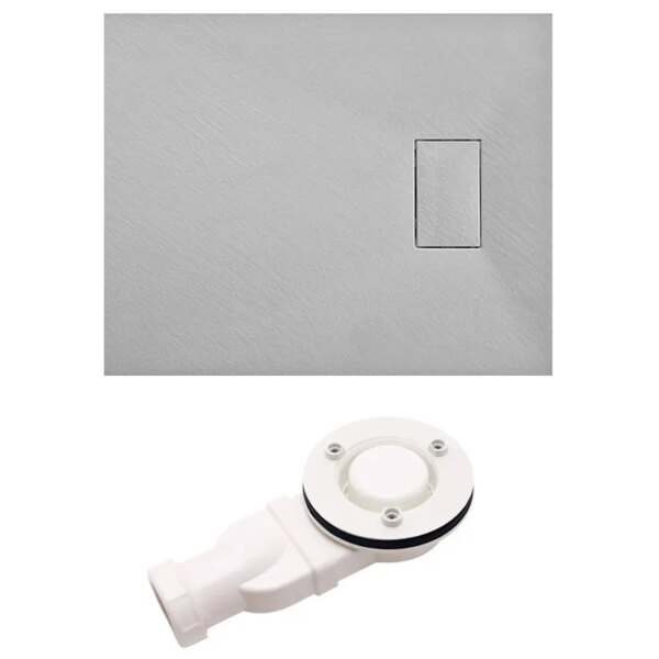 RECTANGULAR STONE SHOWER TRAY SLIM JUKO GREY 130x80 CM
