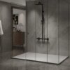 RECTANGULAR STONE SHOWER TRAY SLIM CAIR R WHITE 90x80 CM