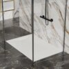 RECTANGULAR STONE SHOWER TRAY SLIM RIKO WHITE 120x80 CM