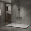 RECTANGULAR STONE SHOWER TRAY SLIM RIKO WHITE 120x80 CM