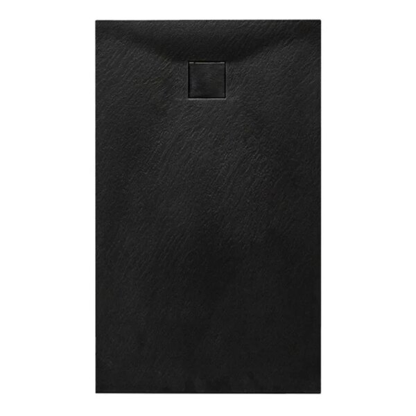 RECTANGULAR STONE SHOWER TRAY SLIM CAIR R BLACK 900x700 MM
