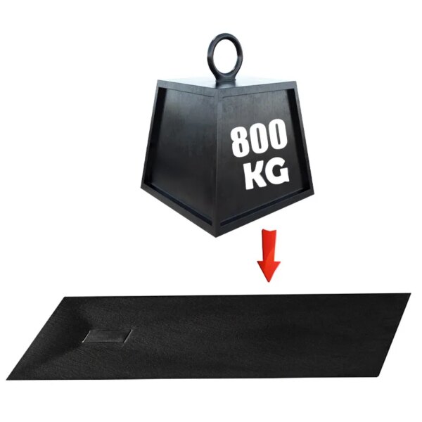 RECTANGULAR STONE SHOWER TRAY SLIM CAIR R BLACK 900x700 MM