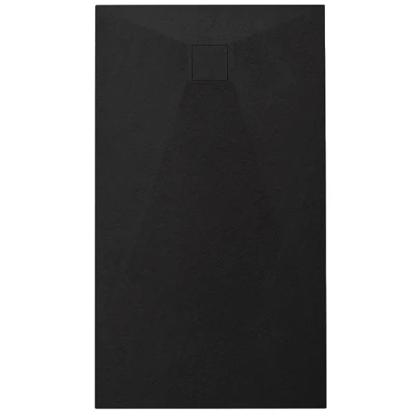 RECTANGULAR STONE SHOWER TRAY SLIM CAIR R BLACK 900x700 MM
