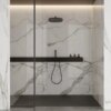 RECTANGULAR STONE SHOWER TRAY SLIM CAIR R BLACK 900x700 MM