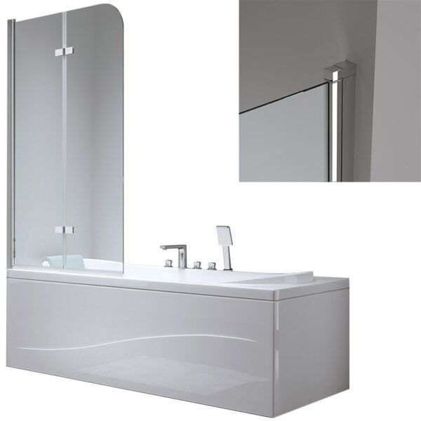 Bathtub shower screen 900x1400mm B-PR04 Chrome glass 6mm