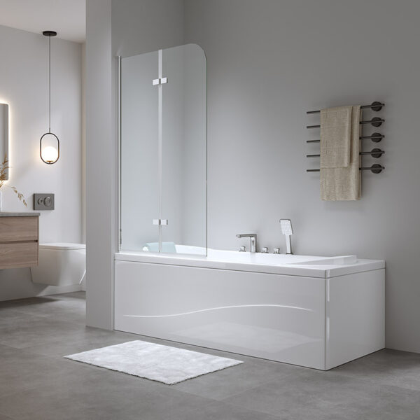 Bathtub shower screen 900x1400mm B-PR04 Chrome glass 6mm