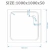 Square shower tray ST02D 1000x1000mm white siphon slim 50mm