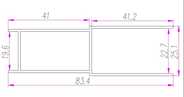 P03A expanding profile for shower cabins KZ1180, KZ1190, KZ1290, KZ1390 chrome