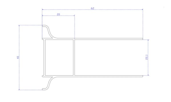 P03B expanding profile for shower cabins 1180, 1190, 1290, 1390 CHROME
