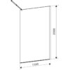 Shower screen P-SH07E 1100x2000mm GOLD