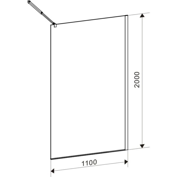 Shower screen P-SH07E 1100x2000mm GOLD