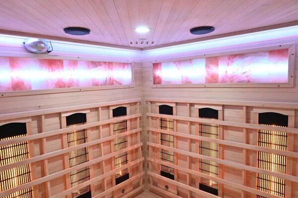 Infrared Sauna - ESTERA QUARTZ WITH SALT STONES - Full Spectrum, 1500x1500mm