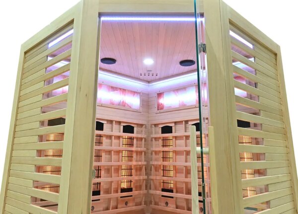 Infrared Sauna - ESTERA QUARTZ WITH SALT STONES - Full Spectrum, 1500x1500mm