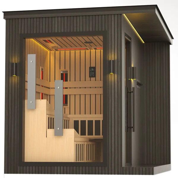 Combine Sauna Outdoor VENUS Black Garden sauna 2360 x 2130 x 2500mm