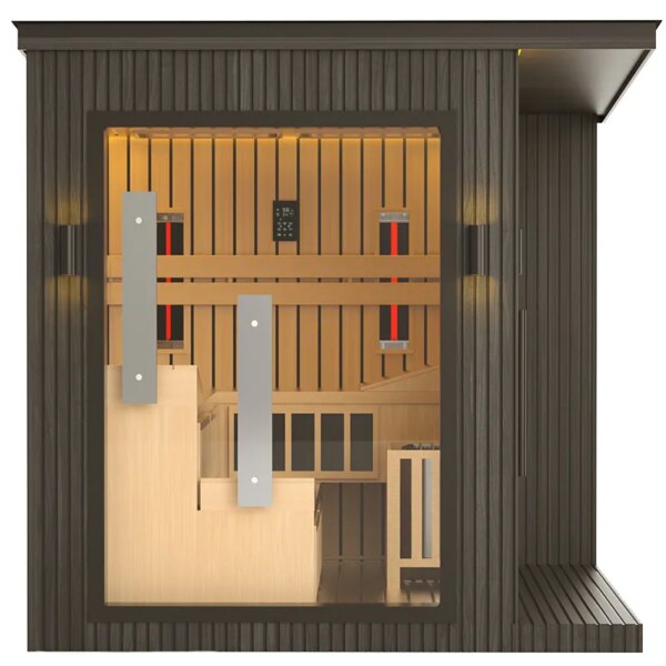 Combine Sauna Outdoor VENUS Black Garden sauna 2360 x 2130 x 2500mm