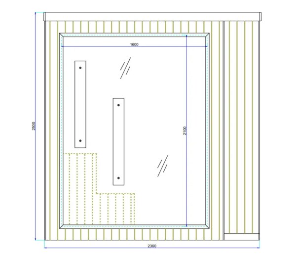 Combine Sauna Outdoor VENUS Black Garden sauna 2360 x 2130 x 2500mm