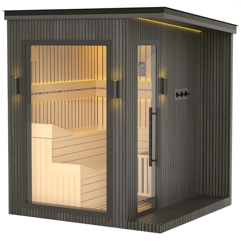 Finnish Sauna Outdoor VENUS Black Garden sauna 2360 x 2130 x 2500mm