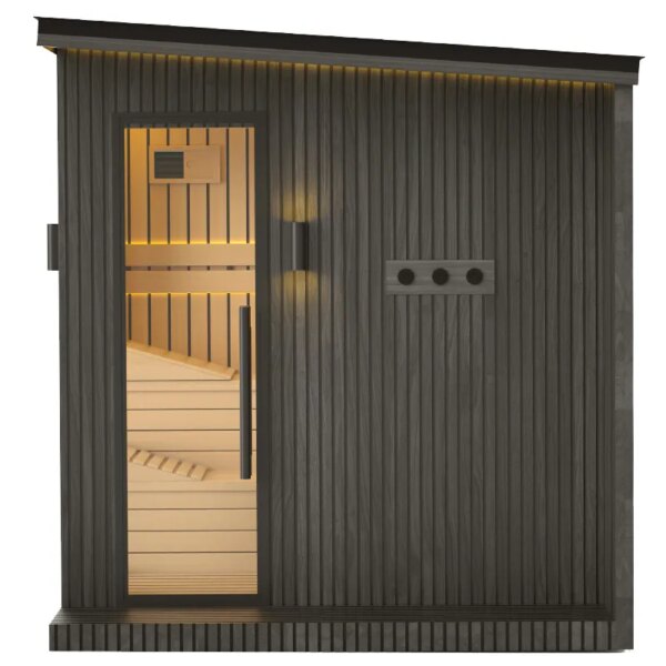Finnish Sauna Outdoor VENUS Black Garden sauna 2360 x 2130 x 2500mm